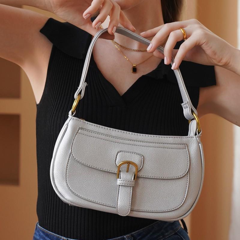 Retro High-end Women's Bag Niche Versatile Armpit Shoulder Fashionable Commuting Handbag Saddle