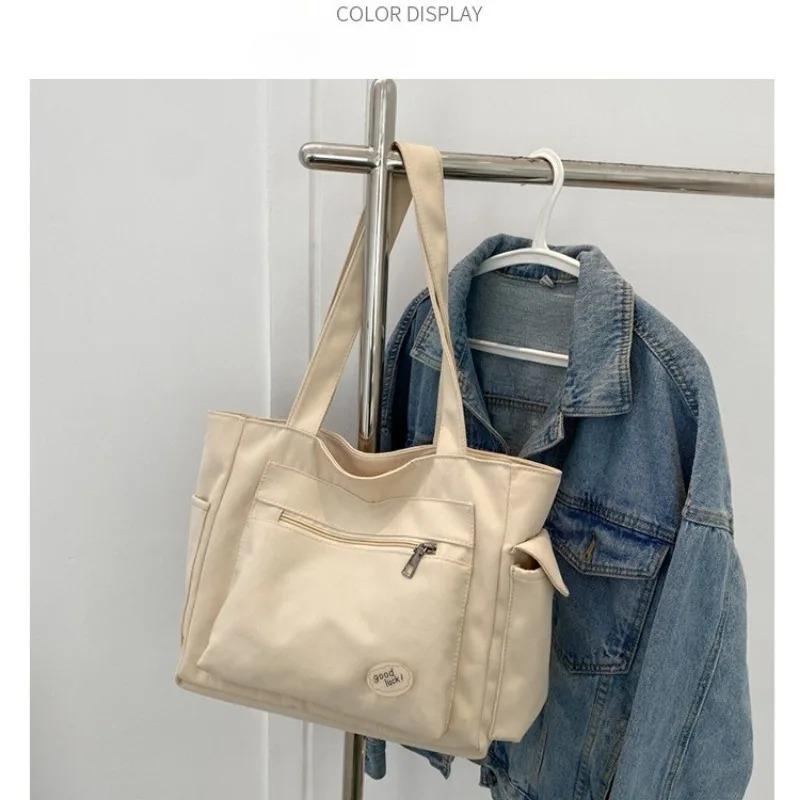 Women's Fashion Shoulder Bag Class Large Capacity Student Tote Bag 2024 New Canvas Commuter Handbag Women Bag