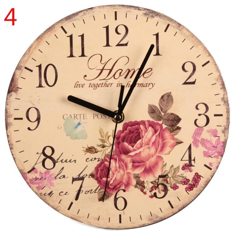 Retro Vintage Wooden Clock  23 CM  Decorative Vintage Handmade Wooden Wall Clock