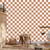Checkerboard Wallpaper White, Orange and Cream for Living Room and Bedroom 50x1000