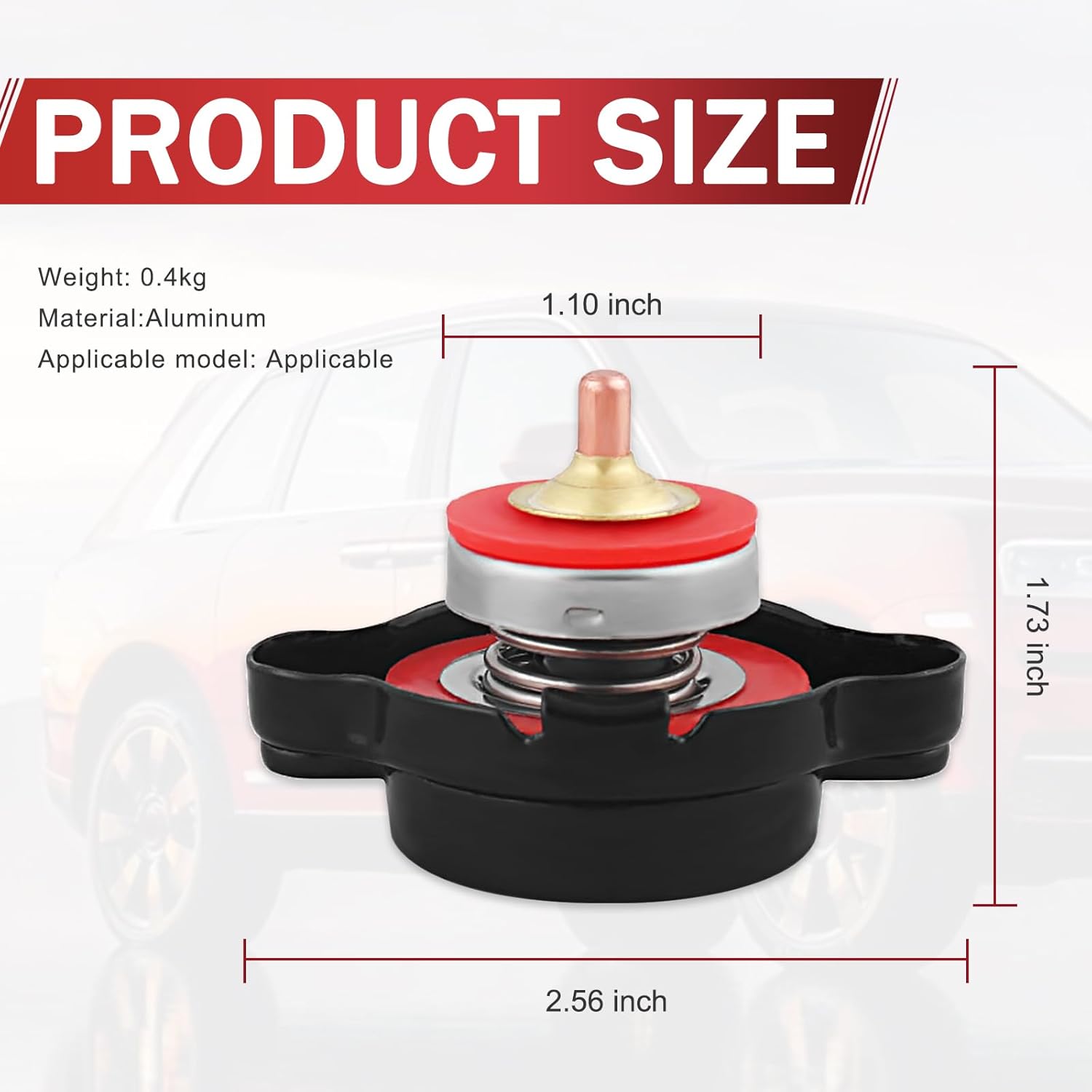 1 PC Car Fuel Tank Cap, 1.8 Bar Alloy Silicone Material Measure Temperature Maintain Water Level Balance Fuel Tank Cap, Safe Travel Accessory,
