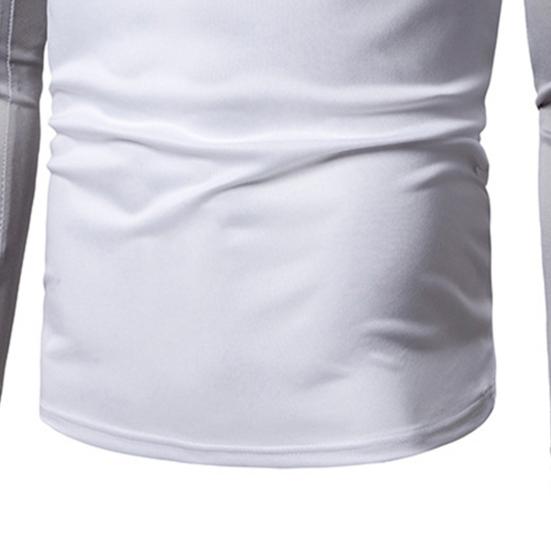 Män Höst Vår Topp Rund Hals Färg Matchande Patchwork Slim Fit Elastisk Långärmad Stretchig Tunn Män Sport Fritidskläder T-shirt