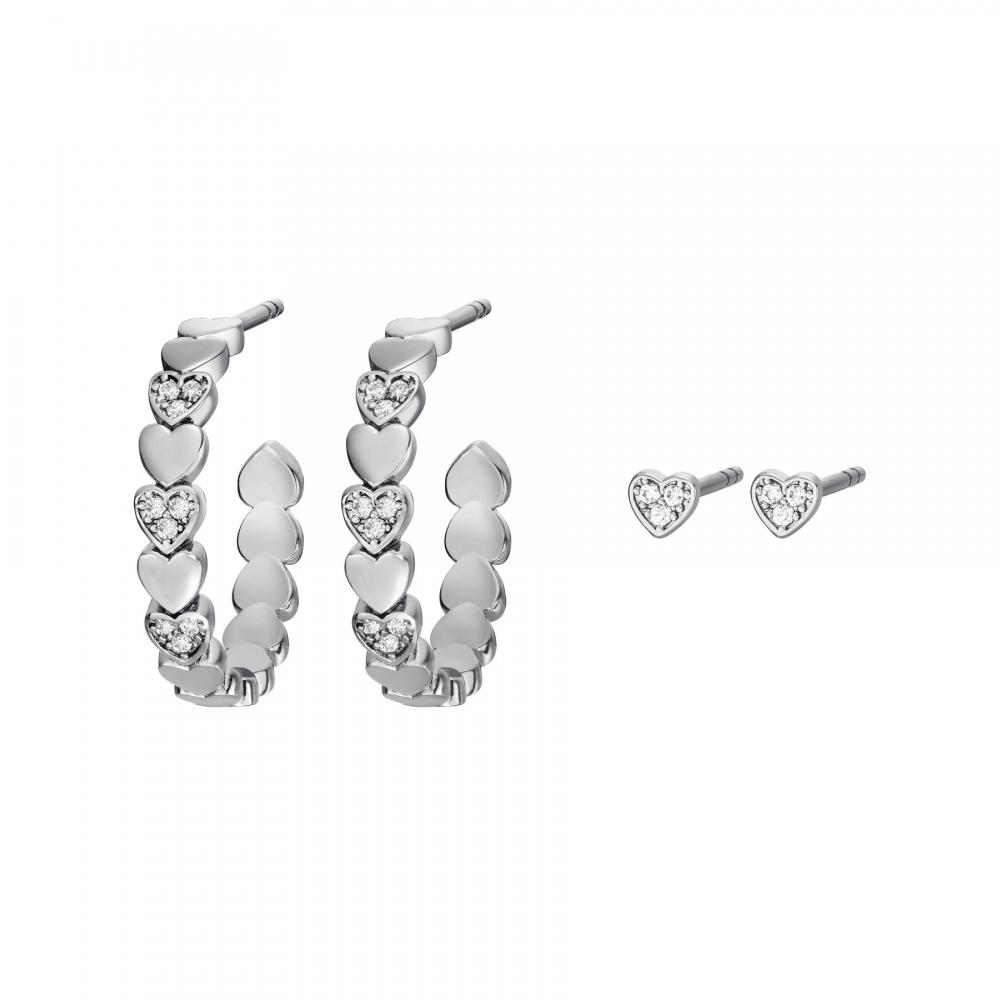 

Набор серег Fossil Women's Core Gifts из латуни серебряного тона