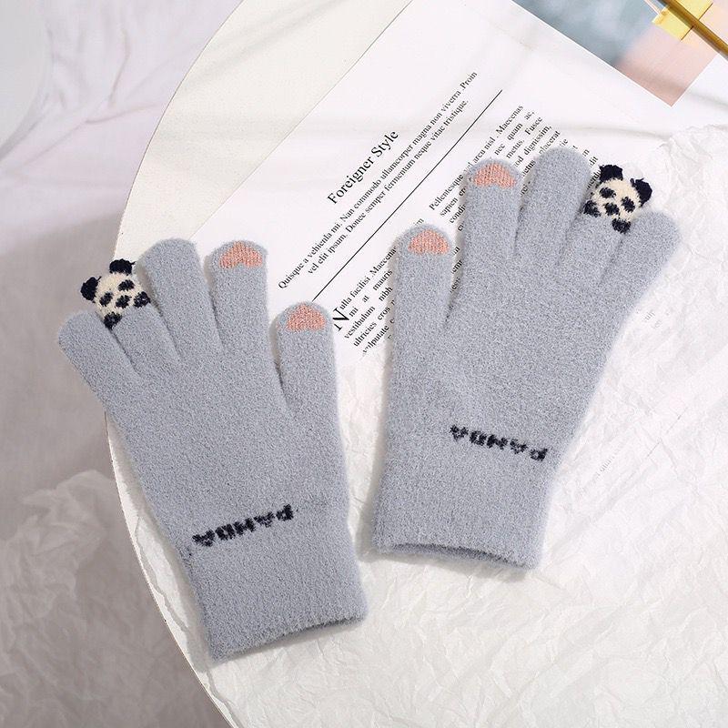 Korean Style Winter Touchscreen Knitted Gloves - Cute, Warm, Cold-Proof for Female Students & Cycling