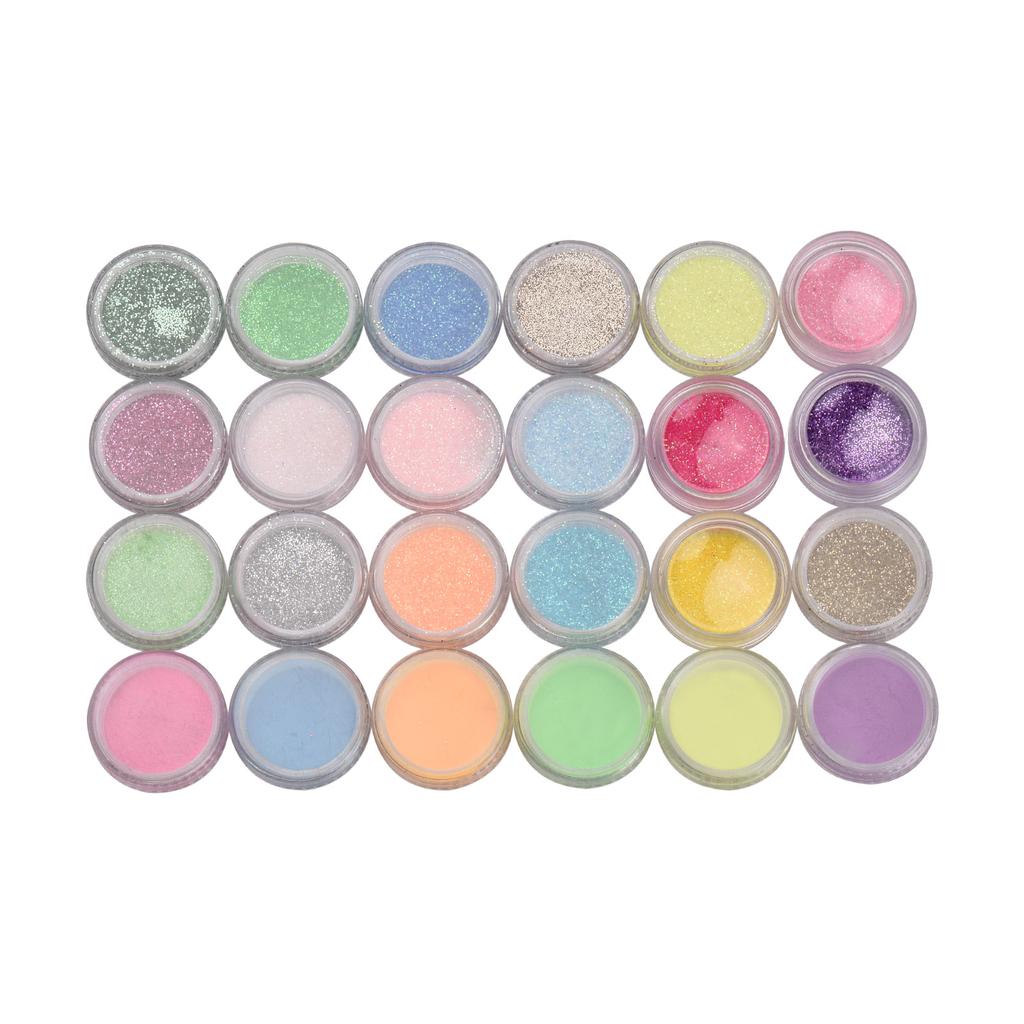 Glitter Powder Kit 24 Bottles Fine Glitter Powder Luminous Cosmetic Loose Glitter for Tattoo Body
