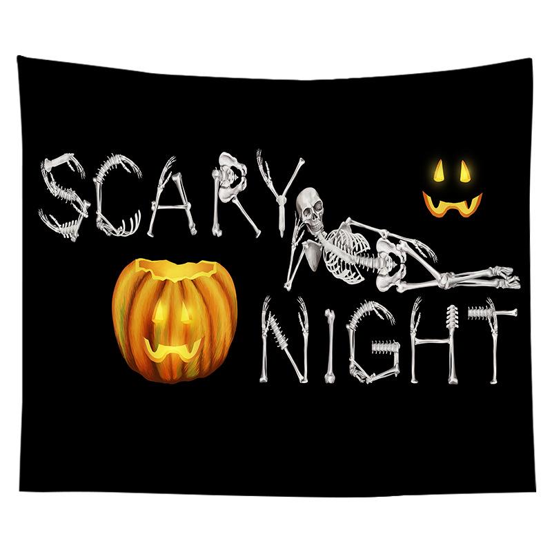 Home Decor Halloween Skull Pumpkin Tapestry Wall Tapestry Hippie Tapestry Dorm Decor Blanket 230x180cm