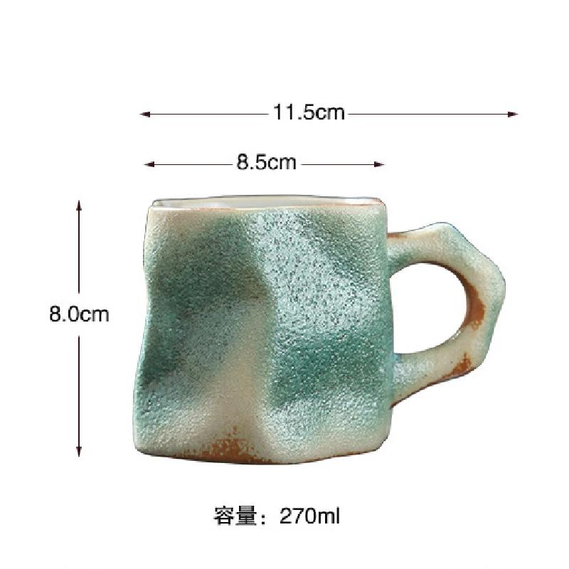 270ML Ceramic Coffee Cups Retro Coarse Pottery Cups Creative Home Mugs Office Cups Gifts Living Room Coffee Table Decoration