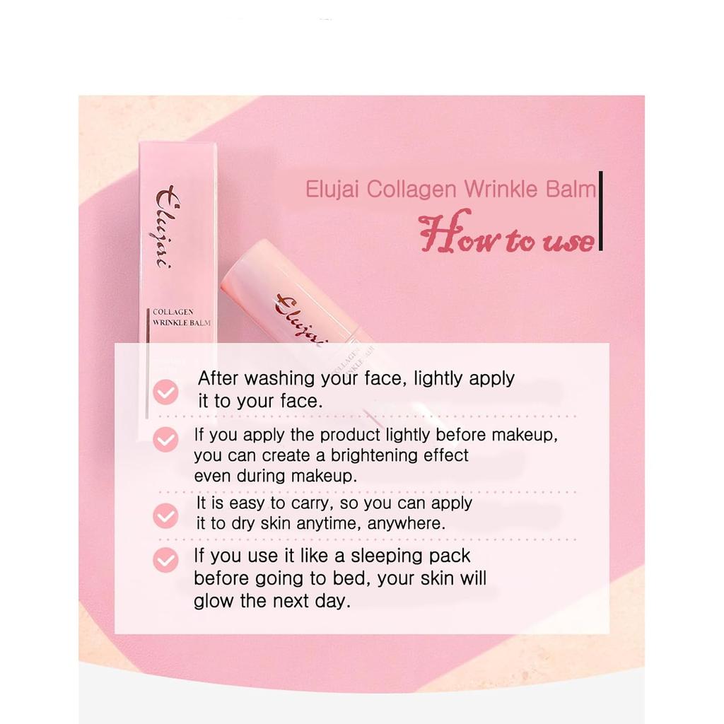 [Elujai] Kollagen Multi-Balsam Fältchenstift 4 Stück - Koreanischer Anti-Aging Balsamstift