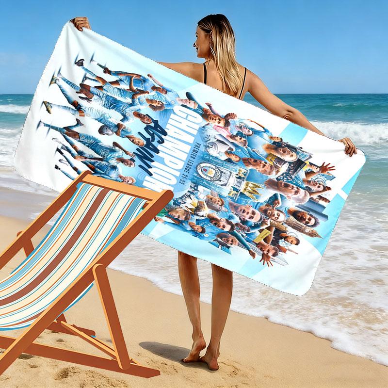 The Blues team Print Beach Towel, Large Soft Quick Dry Towel for Beach Camping Swimming