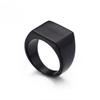 Stainless Steel Signet Rings Men‘s High Polished Smooth Big Width Square Finger Rings Gold Color Anillos Trend Jewelry