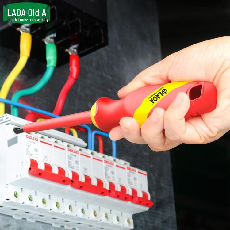 Old A High Voltage 1000V Phillips and Flathead Insulated Screwdriver - VDE Certified for Electricians