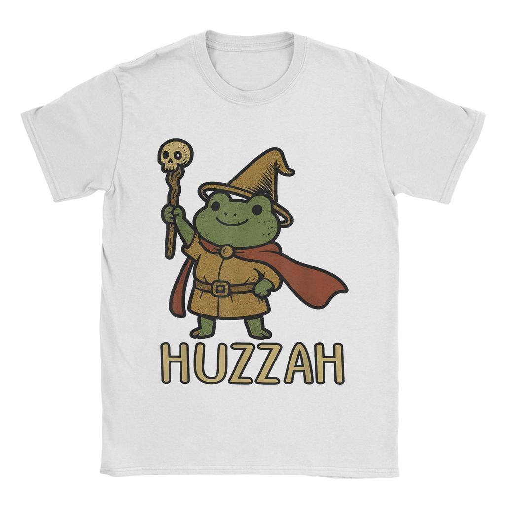 Huzzah Frog Wizard Men's T Shirt  Leisure Tee Shirt Short Sleeve Crew Neck T-Shirts Cotton 6XL Clothing