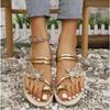 Damen Sommer Hausschuhe Sandalen Blumenförmig Strass Flache Sandalen Strand Hausschuhe