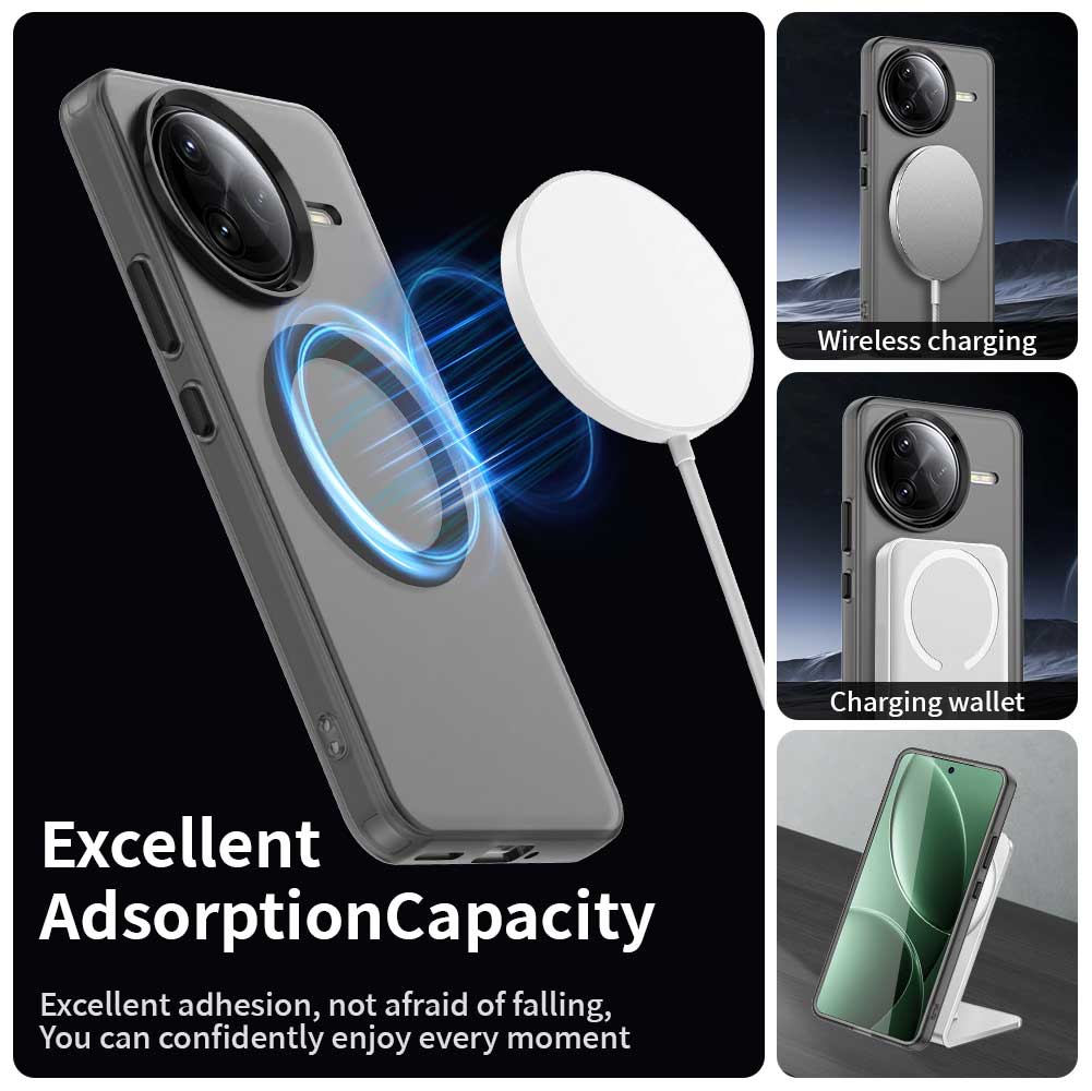 Magnetic Wireless Charging Case For Xiaomi Poco F7 Pro F7 Ultra Cover Candy Colors Transparent Back Shell Coque