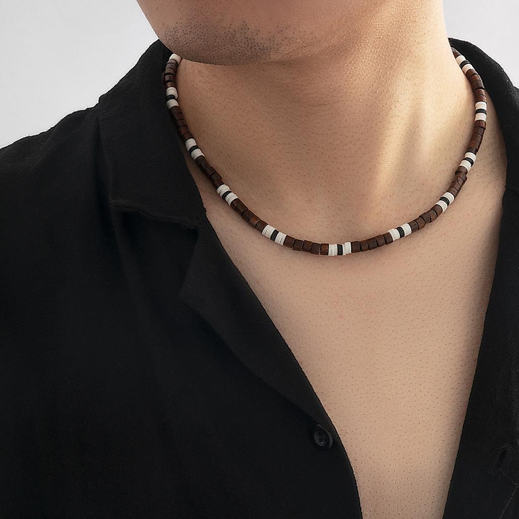 Boho Handmade Beaded Smiling Face Pearl Collar Clavicle Chain Fashion Imitation Pearl Necklace for Men Women Korean Jewelry