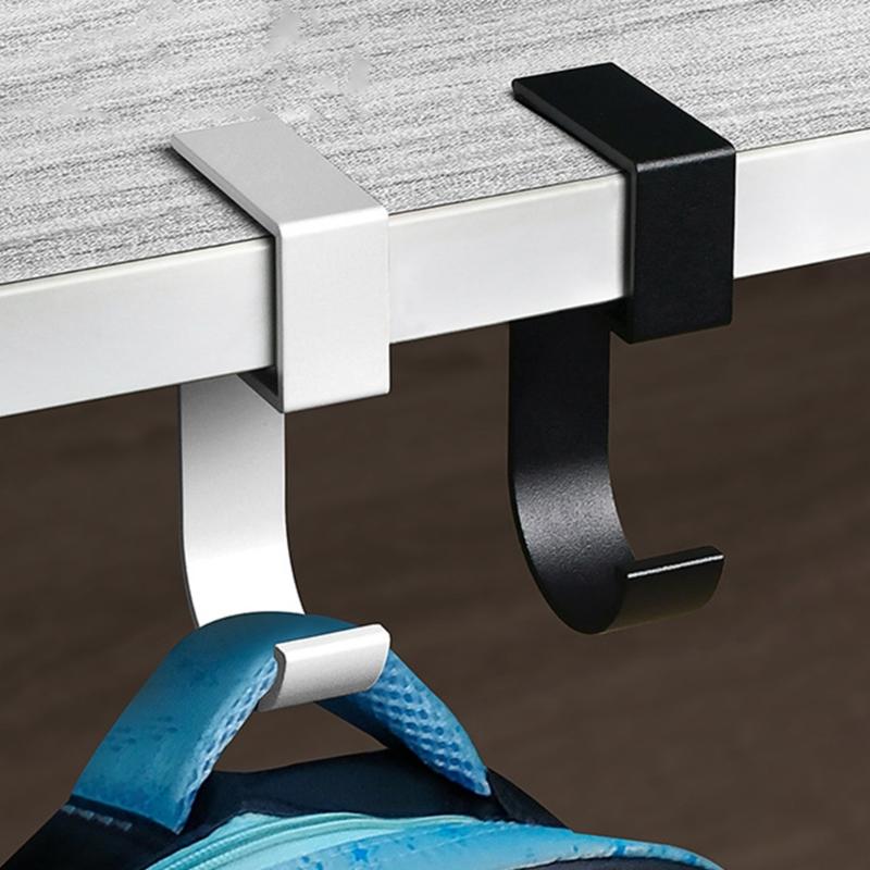 5 Shape Sturdy Hook for Student Bags Long Time Use Metal Wall Attachment Basic Assembly Black White Double Tone