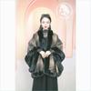 Cloak Shawl Versatile Loose Hair Collar Plaid Cloak Woolen Jacket Female 1181 #