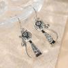1Pair Cat Cat Style Pendant Earrings Copper Asymmetric Design Earrings Retro Punk Earrings  Gift