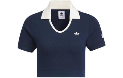 Originals WX Polo Shirts Women's Blue V Neck Moderate Straight Fit IN1083
