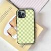 Green & Orange Check Phone Case For iPhone 17,16,15,14,13,12,11 Plus,Pro Max,XS,Colorful Silver Black Cover