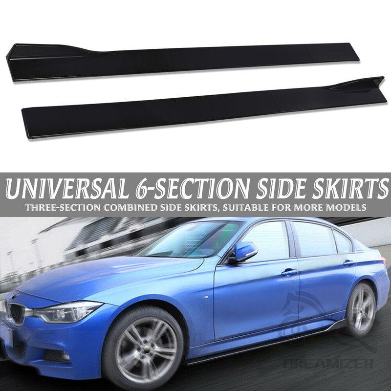6PCS 2M Universal Side Skirts Extension Rocker Panels Lip Splitters For Chevy Chevrolet Camaro SS 2000-2022 Car Accessories