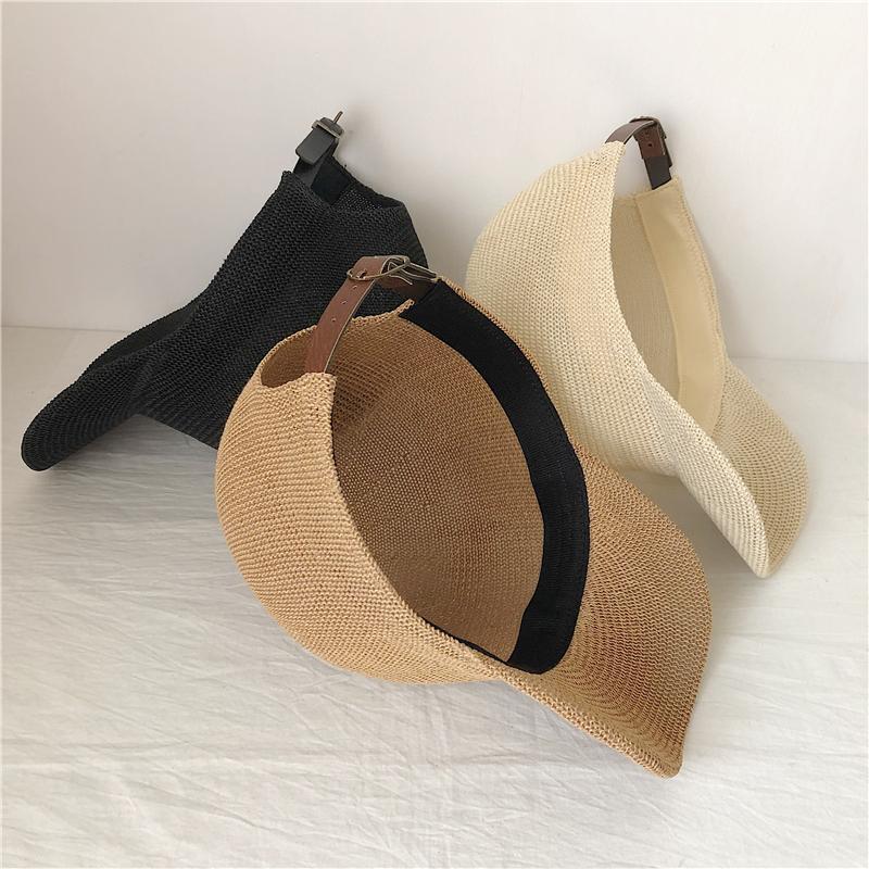 2024 New Summer Breathable Straw Baseball Cap Men Outdoor Paper Sun Hats Women Solid Color Adjustable Shade Beach Hats