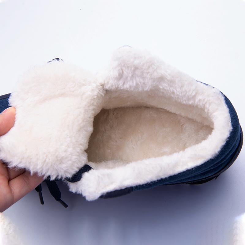 Fashion Winter Boots Men Ankle Snow Boots Warm Plush Cutton Shoes Men's Winter Shoes Casual Sneakers Male Black Blue Booties Size 36-48
