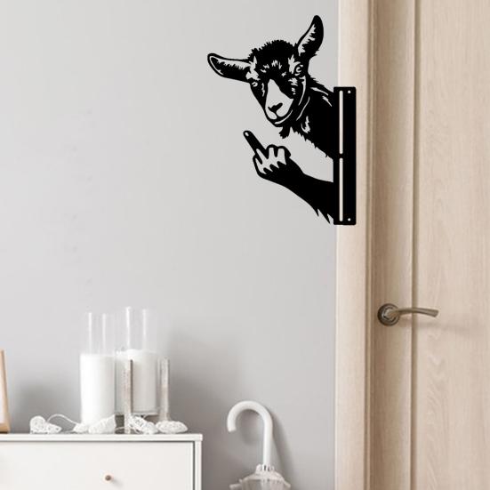 Yousheng Spähendes Tier Metallschild Mittelfinger Eichhörnchen Schild Rustikal Zeigender Hahn Esel Hofkunst Dekor Tierornament für Ecke Baum Zaun