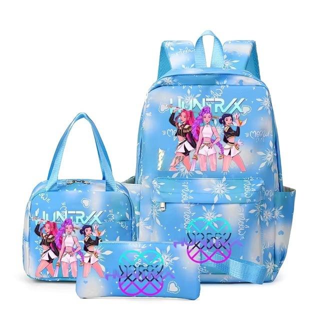 3-teiliges Schulrucksack-Set für Schüler Große Kapazität Oxford-Stoff Schultasche mit Schultergurt und Federmäppchen