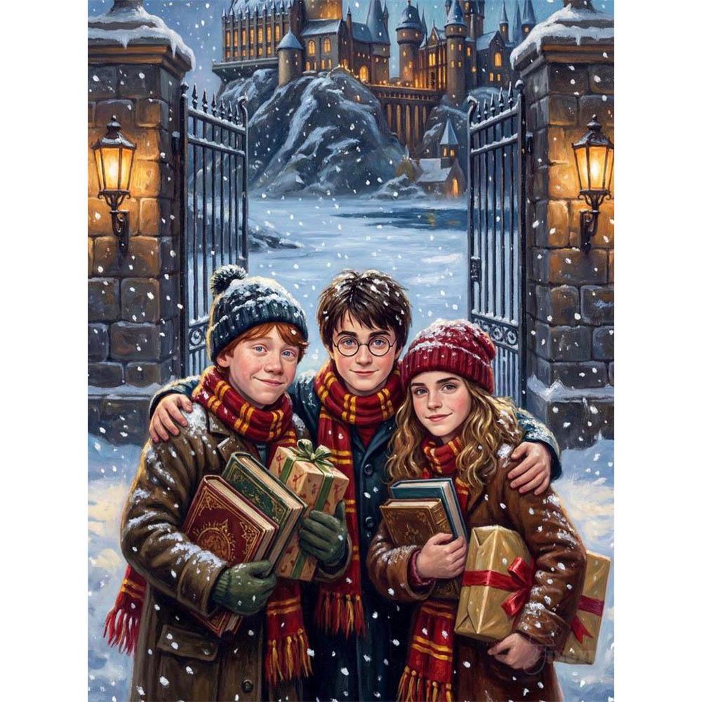 2026 New Harry Potter Christmas Castle 5D Diamond Painting Art Magical Alphabet Witch House Cross Stitch Mosaic Home Decor