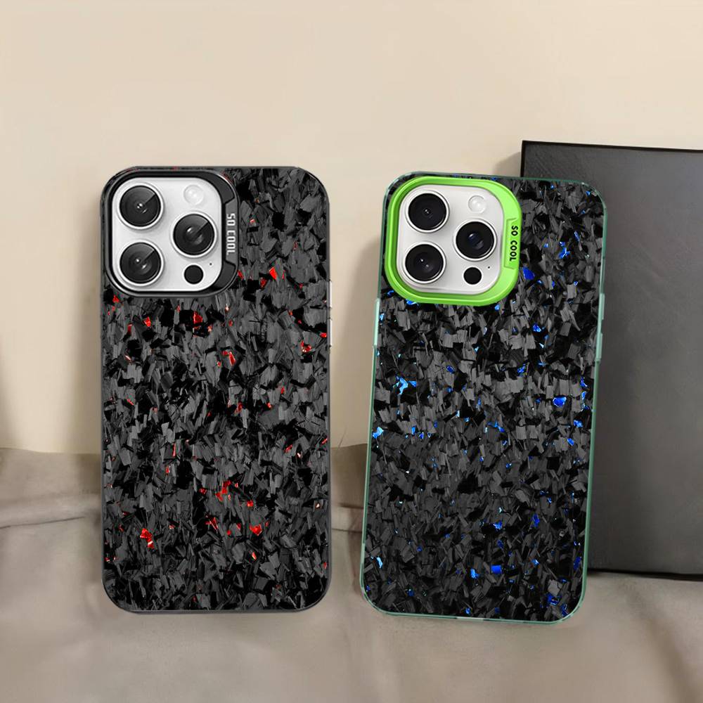 Geschmiedete Carbon Fundas Handyhülle Für IPhone 17 16 15 14 11 12 13 Pro Max Pro Plus Farbige Silberne Abdeckung