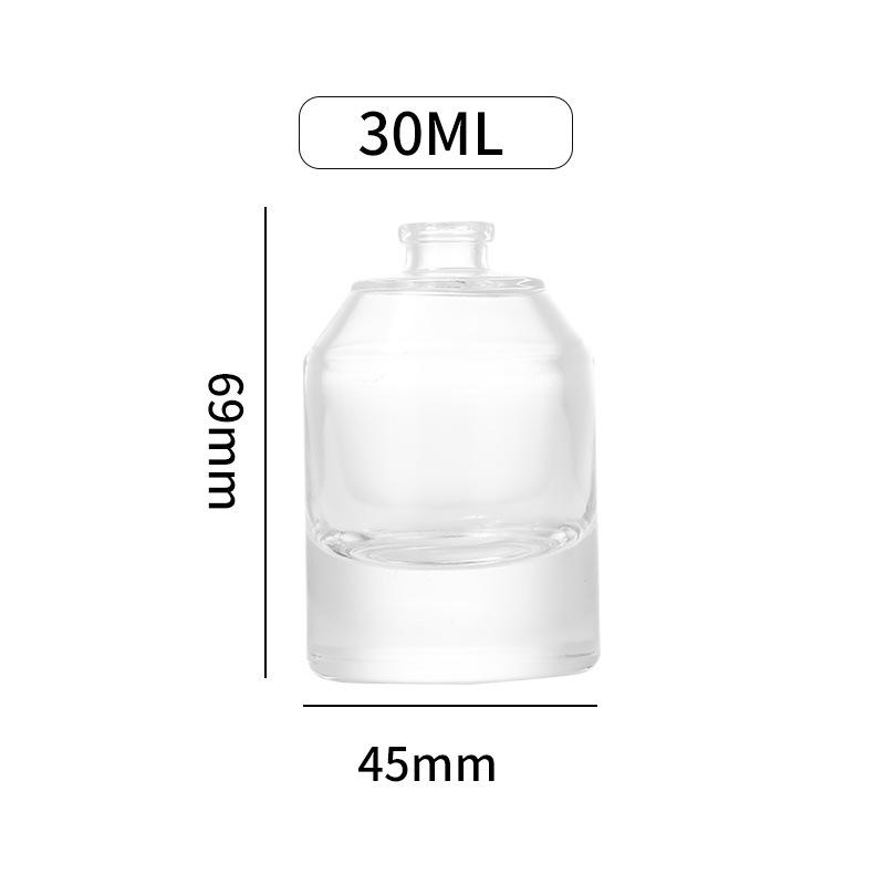 Elegant Crystal Glass Perfume Bottle 30ml/50ml - Refillable Flat Shoulder Design