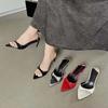 Fashion Eilyken 2025 New Summer Shallow Pointed Toe Thin High Heels Women Slippers Wedding Sandals Fashion Mule Slides Shoes