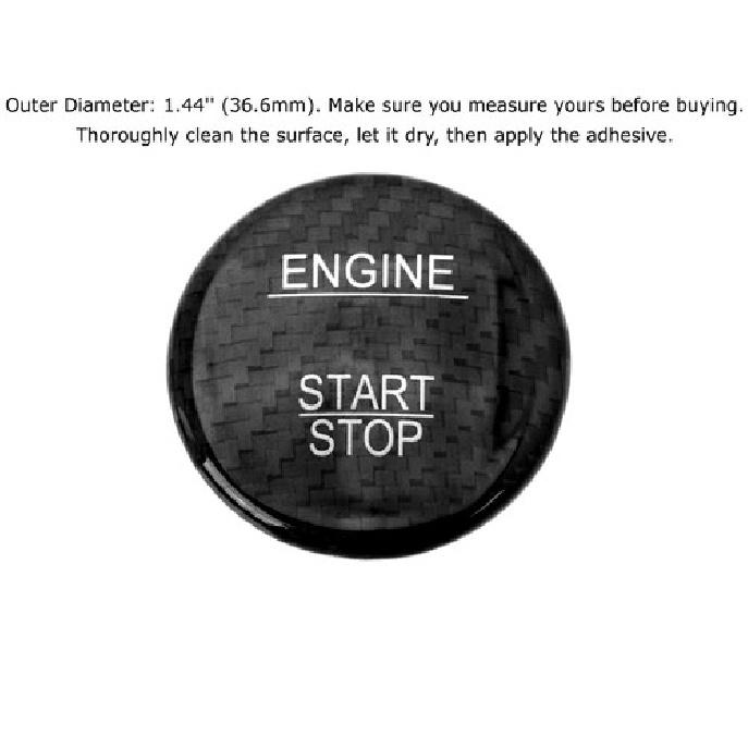 Black Real Carbon Fiber Cover For Mercedes Keyless Engine Start/Stop Push Button