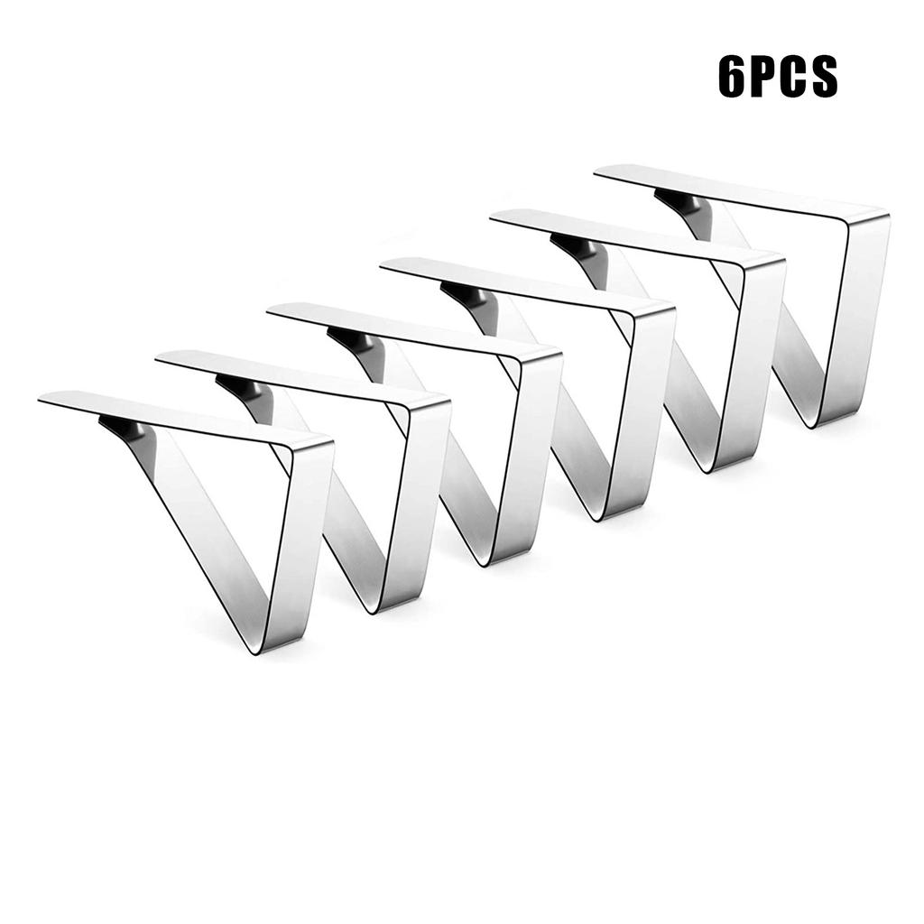 6pcs Heavy Duty Picnic Table Clips Stainless Steel Table Cloth Cover Clamps Table Cloth Holders for Restaurant Picnic Home