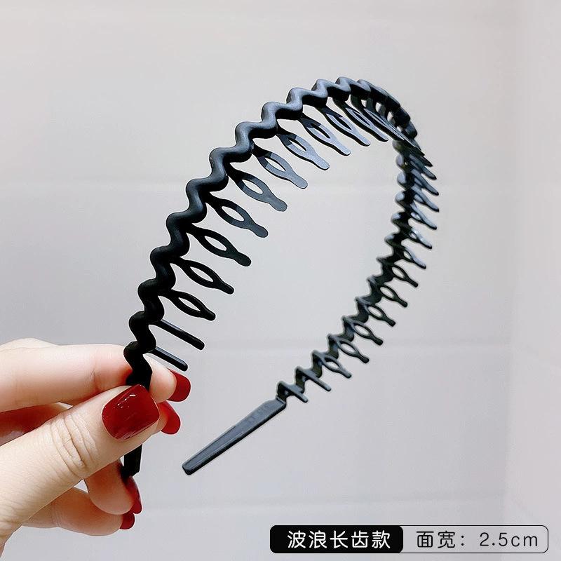 Women's Fashionable and Versatile Hairband for Going Out, Crushed Hairpin with Teeth, Non-slip Face Washing Headband Headdress