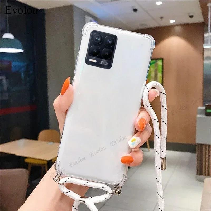 Crossbody Lanyard TPU Case For Honor 400 Lite 5G 400lite Transparent Shockproof Soft Silicone Cover For Honor 400 Lite 5G