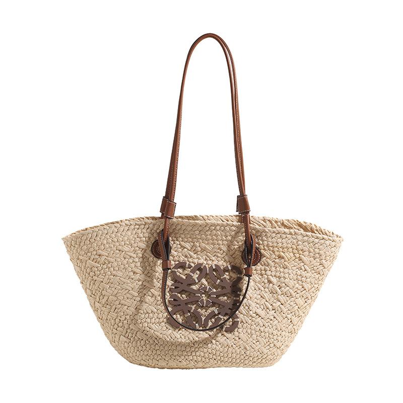 

Straw bag large capacity fashion new handwoven tote bag holiday wind beach women s bag