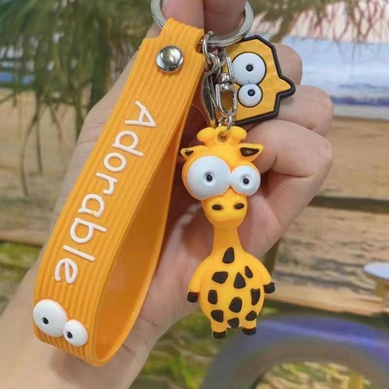 Entzückender Silikon-Giraffen-Schlüsselanhänger Niedliches Cartoon-Design Perfektes Geschenk Für Alle Anlässe