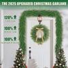 9Ft Artificial Cedar Garland with Lights, Realistic Norfolk Pine for Christmas Decor Indoor Outdoor