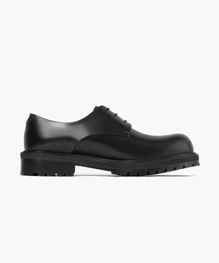 Firenze Atelier [Vibram] Volume Toe Hidden Stitch Pull-Up Leather 3-Hole Derby 1090 [Shine Black]