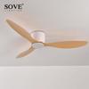 SOVE Moderner Schwarz Weiß Niedriger DC-Motor 30W Deckenventilator Mit Fernbedienung Einfacher Deckenventilator Ohne Licht Heimventilator 220V