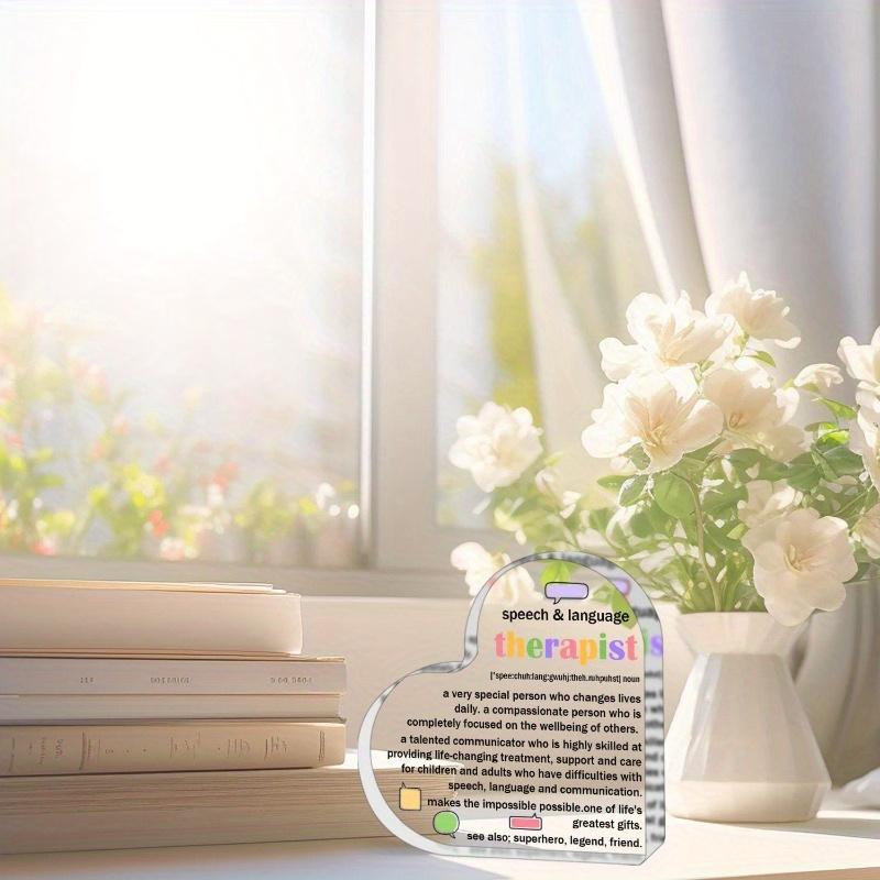 Motivational Heart Acrylic Gift - Inspirational Speech Therapist Present with Photography Utility