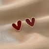 1 Pair of Elegant Red Heart Earrings for Women – Fashionable and Simple, Suitable for Casual Outfits or As a Gift, Everyday Earrings