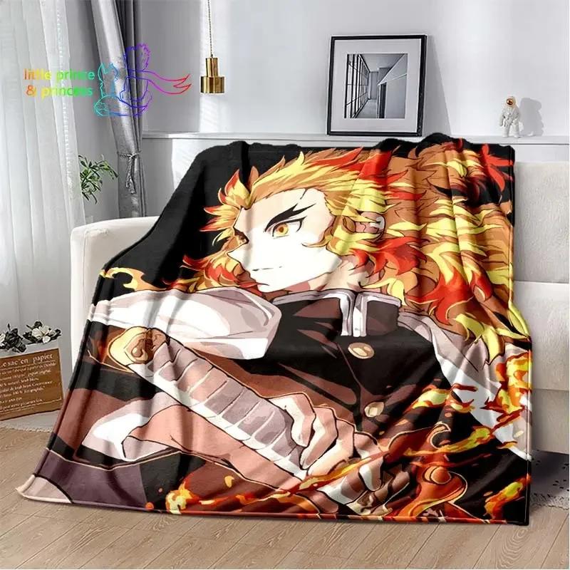 Rengoku Kyoujurou Demon Slayer Character Anime Blanket Lightweight Comfortable Soft Breathable Ultra Warm Blanket Bedding Travel