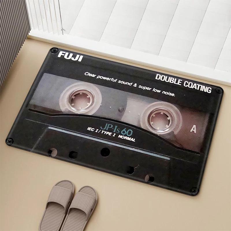 Vintage Cassette Music Tape Mat for Hallway Prayer Rug Carpets Living Room Carpet Rugs Doormat Entrance Door Home Bath Foot Mats