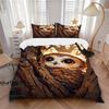 3pcs Owl Forest Bedding Set Down Comforter Cover and Pillowcases, Suitable for All Seasons(No Insert)-0729009
