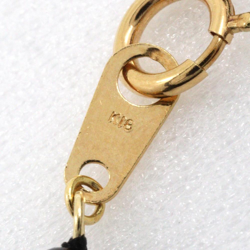 Necklace black K18 yellow gold/Coral 8.3g Women Used