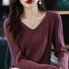 Sweater for Women Winter V Neck Thickened Pullover Warm Knitted Stretchy Long Sleeve Oversize Jumper Sweater Tops