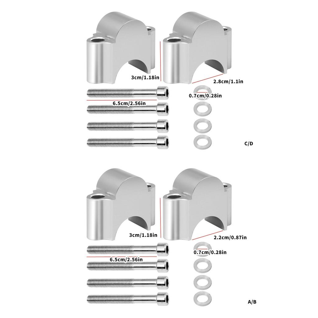 Motorcycle Handlebar Elevator Aluminum Alloy Risers Universal 22mm/28mm for Better Visibility Control Riding Comfort